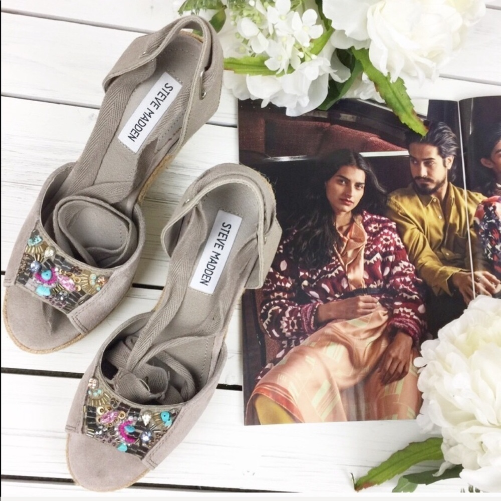 Steve Madden Chryslis Jewel Espadrille Sandals 8